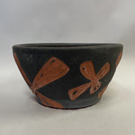 AT - Medium terracotta and black carved ceramic planter - Paradise Found Nursery